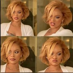 70s Wig Black Women, 90s Flipped Hair, Early 2000s Hairstyles Black Women, Rihanna Bob, Flipped Hair, Rihanna Short Hair, Hype Hair, Baddie Hairstyles, Dream Hair