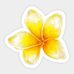 a yellow flower sticker on a white background