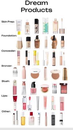 Makeup Items List For Beginners, Wishlist Makeup And Skincare, Makeup Accessories Beauty Products, Make Up Must Haves Products 2023, What You Need For Makeup, Teenage Makeup Products, Makeup Best Products, Make Up Items Beauty Products, Hydrating Makeup Products