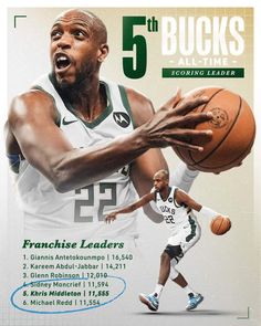 an advertisement for the bucks all - time basketball team