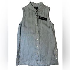 Jones New York L Nwt 100% Linen Chambray Sleeveless Button Down Top Small New With Tags Never Worn Zero Flaws Measurements Above In Photos Bundle To Save 585 Sleeveless Spring Tops With Snap Buttons, Sleeveless Tops With Snap Buttons For Spring, Everyday Sleeveless Tops With Buttons, Sleeveless Tops With Buttons For Everyday, Casual Linen Tank Top With Button Closure, Sleeveless Linen Top With Buttons, Sleeveless Linen Top With Button Closure, Chic Sleeveless Top With Snap Buttons, Casual Buttoned Tank Top For Daywear