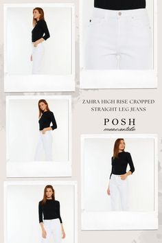 Zahra High Rise Cropped Straight Leg Jeans by Posh Mercantile | We dress the everyday woman to feel her most Posh self | Located in Austin, TX | Keep Poshin' it. Introducing our Zahra High Rise Cropped Straight jeans from KanCan, the perfect addition to your wardrobe. These jeans feature a high rise waist. Providing a flattering fit for all body types. Shop now! high rise jeans, cropped straight leg, women's fashion, fashion inspo, classic jeans, white jeans, classic white jeans inspiration Spring High Waist Cropped Jeans, Everyday Chic Outfits, Jeans Inspiration, Cropped Straight Jeans, Cropped Straight Leg Jeans, Jeans Cropped, Lifestyle Inspiration, Casual Stylish, Women Lifestyle