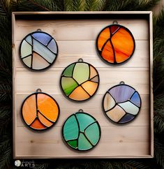 Round Stained Glass Christmas Ornaments Pattern Pack – GlassyRock Arts