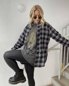 Hipster Outfits For Women Winter, Doc Martens With A Dress, Doc Martens Outfit Leggings Casual, Edgy Sweater Outfits, Fall Hipster Outfits Women, Bell Bottom Jeans Outfit Midsize, Dispensary Work Outfit, Cozy Fall Outfits Midsize, Fall Outfits Women Grunge