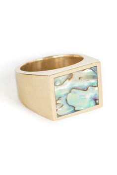 Legier - Brass Faultline Wonderstone Signet Strip | BONA DRAG Hard Edge Painting, Lizzie Fortunato, Pamela Love, Men Diamond Ring, Organic Form, Beach Inspired