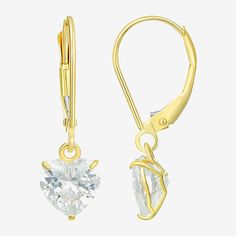 Earring Back: Lever BackShape: HeartStone Cut: HeartStone Millimeter Measurement: 7 Mm Length, 7 Mm WidthMetal Color: YellowEarring Length: 23mmEarring Width: 6.9mmCare: Wipe CleanStone Type: 2 Cubic ZirconiaEarrings Type: Wire EarringsEarrings Style: Drop EarringsMetal: 14k GoldAssembled in the US from Imported Materials Formal Heart Cut Cubic Zirconia Earrings, Formal Heart Cut Earrings, Classic Dangle Heart Earrings For Anniversary, Formal Heart Cut Earrings For Pierced Ears, Classic Formal Heart Drop Earrings, Classic Formal Heart-shaped Drop Earrings, Classic Formal Heart Shaped Drop Earrings, Gold Heart Earrings With Prong Setting In 14k Gold, Gold 14k Heart Earrings With Prong Setting