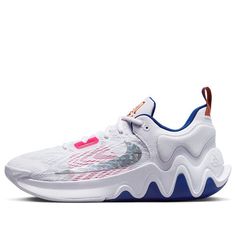 Nike Giannis Immortality 2 'White Deep Royal' DM0825-102 (SNKR/Mid Top/Non-Slip/Basketball/Wear-resistant/Shock-absorbing) Nike White Breathable Basketball Shoes, Giannis Immortality 2, Nike Giannis Immortality, Volleyball Sneakers, Giannis Immortality, Volleyball Shoes, Mid Top, Court Shoes, Stylish Sneakers