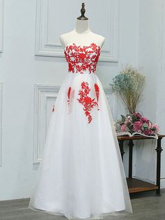 A-line Sheer Sweetheart Neckline White Long Formal Occasion