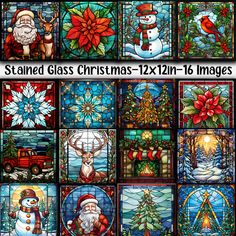 stained glass christmas - 12x16in 16 images are available for purchase in the store