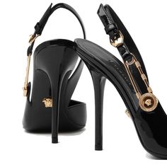 Reposhing This Item I Purchased From @Eeluxury. Loved It, But We’re Too Small To Wear. Never Worn, These Are In New Condition. See Bottoms. Questions? Leave A Comment Below! Versace Safety Pin, Womens Safety, Princess Kate Middleton, Versace Shoes, Versace Home, Designer Pumps, Goat Leather, Valentino Studs, Slingback Pump