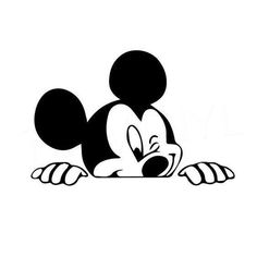 mickey mouse sitting on the ground with his head down and eyes closed, in black and white