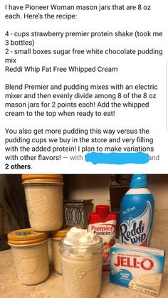 the recipe for pudding is shown in an instagram