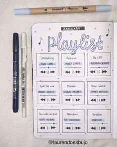 Mettre sa playlist dans son Bullet Journal - Lisly s world January Bullet Journal, Journal Inspiration Writing