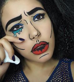 Comic Book Makeup, Styrofoam Heads, Comic Makeup, Exotic Makeup, Makeup Ojos, Makeup Face Charts, Creative Shot, Face Chart