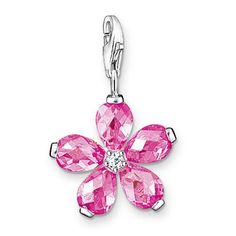 THOMAS SABO SILVER PINK FLOWER CHARM £49.95 Chopard Jewelry, Rare Gems, Jewelry Brand, Thomas Sabo, Flower Charm, Pretty Jewellery, Pink Crystal, Flower Pendant