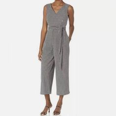 Calvin Klein Nwt Black White Romper Houndstooth Jumpsuit One Piece Crop Size 14. Nwt. Comes From Smoke Free Pet Free Home. Black And White Romper, Calvin Klein Pants, White Romper, Womens Calvin Klein, Pant Jumpsuit, Jumpsuit Romper, Calvin Klein, Pants For Women, Rompers