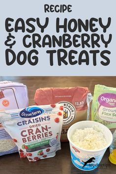 Recipe: Easy Honey & Cranberry Dog Treats Cranberry Dog Treats, Cranberry Treats, Oh Honey, Dog Diet, Dog Tips, Cranberry Recipes