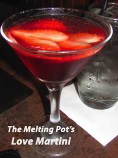 the melting pot's love martini is ready to be served at any type of party