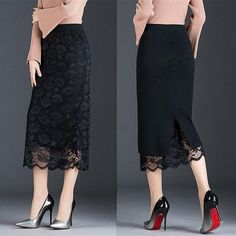 Long Skirt Winter, Skirt Wool, Lace Midi Skirt, Office Dresses For Women, Hip Skirt, Wool Winter, Winter Skirt, Skirt Long, Lace Midi