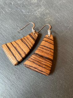 The grain of the Zebra wood makes these drops naturally beautiful. Artisan Brown Wooden Earrings, Artisan Brown Wood Earrings, Brown Teardrop Wood Jewelry, Unique Natural Wood Earrings, Everyday Brown Wood Earrings, Natural Wood Jewelry With Natural Variations, Zebra Wood, Naturally Beautiful, Zebras