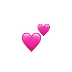 two pink hearts on a white background