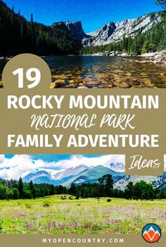 rocky mountain national park family adventure with text overlay that reads 19 rocky mountain national park family adventure ideas