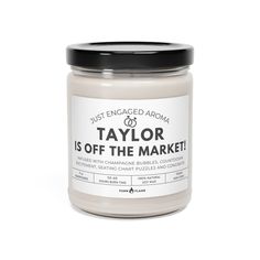 Off The Market Candle Funny Bachelor Bachelorette Party Bridal Gift (W) 100% Vegan Soy Wax Candle Eco-Friendly Long-Lasting Candle Sea Salt + Orchid 9oz  - HolidayShoppingFinds Candle Bridal Shower Gift, Custom Engagement Gifts, Long Lasting Candles, Personalized Engagement Gifts, Bachelor/bachelorette Party, Apple Candles, Clean Candle, Handcrafted Candles, Wedding Engagement Gifts