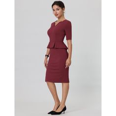 This dress can be a perfect addition to almost any outfit from formal to daily wear, great for work, meeting, office, businesses, work, party, cocktail, wedding, casual, daily dressing, etc. Pair with high heels for a vintage office look. Comfortable and versatile, this pencil dress is perfect on its own or as a layer under a blazer. Meeting Office, Wedding Casual, Work Meeting, Sheath Dresses, Cocktail Wedding, Vintage Office, Work Party, Dresses Red, Pencil Dress