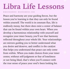 a poem that reads,'libra life lessons '