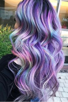 Wild Hair Color, Vivid Hair, Mermaid Hair Color, Vivid Hair Color, Beauty Hairstyles, Pulp Riot, Hair Color Purple, Wavy Curly Hair, Wild Hair