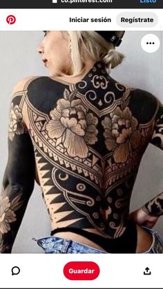 an image of a woman with tattoos on her back