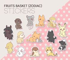 a bunch of stickers with different animals on them