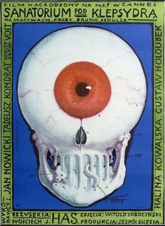 a poster with an eyeball in the middle of it's head and part of its body