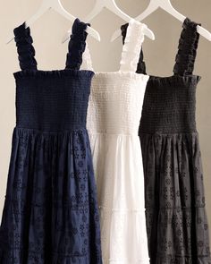 One of our most-loved dress styles, now in 100% organic cotton eyelet. You’ll love the smocked design that fits and flatters and the flowy silhouette that's perfect for all-day wear. Always fairly priced at $79.90. Tiered Midi Dress, All Eyes, Dress Styles, Sundress, Smocking, Fashion Dresses, Organic Cotton, The 100, Midi Dress