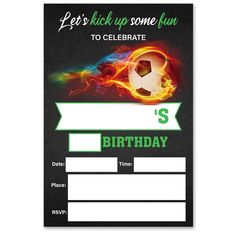 a birthday card with a soccer ball on it