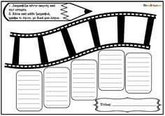 a film strip with the words clapsticks written on it and an arrow pointing up to