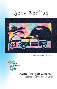 the front cover of a book with an image of a camper and palm trees