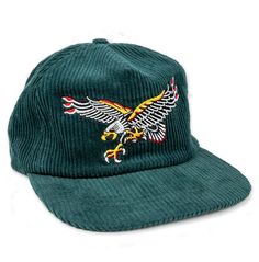 Our OG Eagle Hat has returned but in corduroy! Snag it in 4 different color ways. This is an unstructured snapback with a medium profile. CorduroyBlack, Cream, Teal and Electric BlueUnstructured crownRegular fitFlat embroidery 'Eagle' desig... Mens Dress Hats, Color Ways, Eagle Design, Cap Men, Strapback Hats, Outfits With Hats, Dress Hats, Hoodies For Sale, Fitted Hats