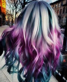 Long Hair Bright Color Ideas, Unique Dyed Hair Color Trends, Crazy Color Hair Ideas, Bright Coloured Hair, Unique Dyed Hair, Unique Hair Dye Ideas, Halloween Hair Color, Vibrant Hair Color Ideas