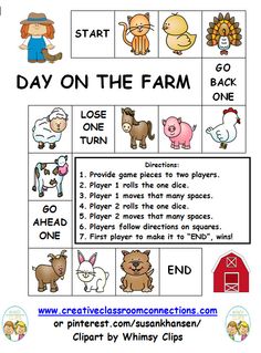 the farm animals and their names are shown in this worksheet for children to learn