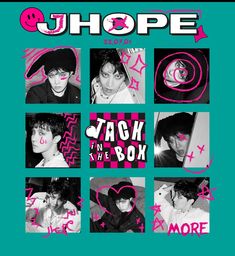 the poster for j hope's album, back to the box with photos of their faces