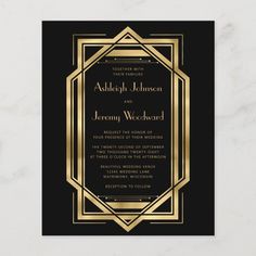 Budget Black Gold Vintage 1920s Deco Frame Wedding Bridal Lingerie Shower, Wedding Zazzle, Lingerie Shower Invitations, Art Deco Borders, Save The Date Designs, Elegant Calligraphy, Foil Invitations, Beautiful Wedding Venues