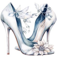 Girly Clipart, Elegant Illustration, Victorian Shoes, Fairy Shoes