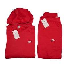 Nike Nsw Club Fleece Sweatsuit Matching Tracksuit Gfit Set University Red Nwt 100% Authentic, New With Tags! Men's Sizes: Xl, Xxl, 3xl Get Back To Your Style Roots With Nike’s Classic Club Hoodie And Joggers. Brushed Fleece Keeps You Warm And Comfortable, And Ribbed Cuffs Let You Show Off Your Favorite Shoes. Spacious Hood Is Lined For Comfort. Kangaroo Pocket For Small-Item Storage. Nike Standard Fit Pullover Design Stretch-Ribbed Cuffs And Hem Nike Logo Elastic Waistband With An Adjustable Dra Nike Winter Loungewear Sets, Nike Loungewear Sets For Winter, Red Sportswear Tracksuit For Loungewear, Red Sportswear Sets For Sports, Red Fitted Tracksuit Sportswear, Red Fitted Tracksuit For Sportswear, Red Tracksuit For Loungewear, Red Fitted Tracksuit Athleisure, Red Fitted Tracksuit For Athleisure