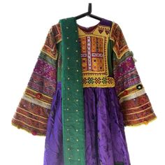 Never Worn Before. Purple And Green Afghan Kuchi Dress Long, 3 Piece, Traditional, Medium Size A Jewelry Set Is Also Included ($50 Value). Note That The Second Picture Is Not The Exact Dress But A Similar One, Shown To Give An Idea Of What The Dress May Look Like On. Afghan Kuchi Dress, Green Afghan, Afghan Dresses, Suits Design, Dress Purple, Purple And Green, Purple Dress, Dress Long, Color Purple