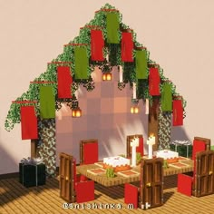 Minecraft Santa’s Workshop, Minecraft Holiday House, Minecraft Santas Workshop, Minecraft Gravity Falls, Ice Skating Rink Minecraft, Christmas In Minecraft, Holiday Minecraft Builds, Minecraft Candy Cane