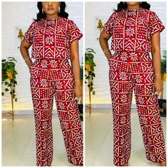 A sleek Ankara 2 piece set featuring a vibrant Ankara print top paired with matching pants, offering a modern twist on traditional African fashion. Crafted with attention to detail and tailored for comfort and style, this set effortlessly combines cultural heritage with contemporary trends. For custom order,please provide the following measurements  Bust Waist Hip Height For further enquiry, Feel free to start a conversation with me. Happy shopping! 😊 Kitenge Pants Women, African Pant Suits For Women, Trouser And Top Style, Pallazo And Crop Top, Ankara 2 Piece Set Pants, Ankara Trousers And Top For Ladies, Ankara Pants And Top, New Ankara Styles For Women, African Attire For Women Outfits