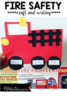 fire safety craft and writing activity for kids to do with the fire department's fire truck