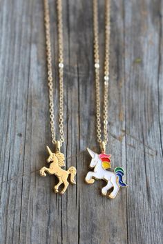 Unicorn Necklaces by ShinyLittleBlessings on Etsy! Super cute Unicorn charm necklaces. They come gift wrapped and with a message card for convenient and loving gift giving!! Fantasy Pendant, Enchanted Jewelry, Unicorn Jewelry, Unicorn Charm, Unicorn Pendant, Unicorn Necklace, Rings Necklace, Loving Gifts, Unicorn Lover