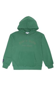 Soft organic cotton enhanced with stretch feels just perfect in a bright hoodie stitched with tonal embroidery urging skating over hating. Fixed hood Kangaroo pocket 95% organic cotton, 5% elastane Machine wash, tumble dry Imported Green Sporty Hoodie With Embroidered Logo, Sporty Green Hoodie With Embroidered Logo, Green Hooded Sweatshirt With Embroidered Logo, Tonal Embroidery, Cotton Hoodie, New Kids, Skating, Knitwear, Organic Cotton